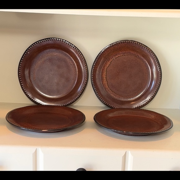 4 Sango Stoneware Cyprus Sienna 4675 Salad/Luncheon/ snack Plates